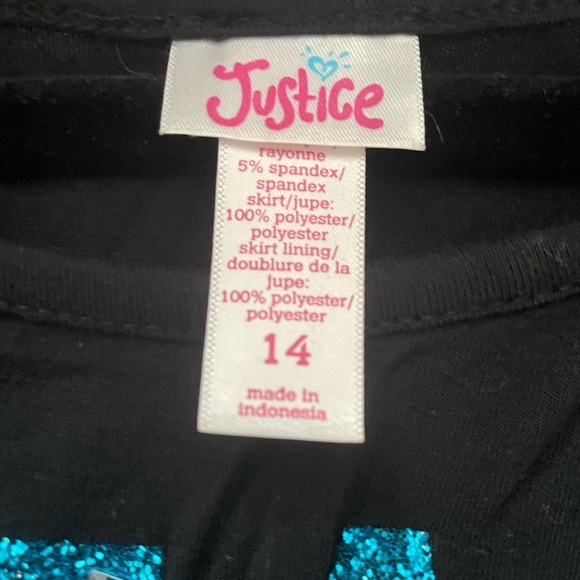 Black Mesh Dress with Glitter Print - Picture 5 of 5